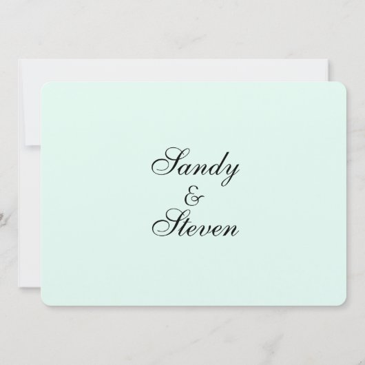 Mint Green Wedding Einladung (Rückseite)