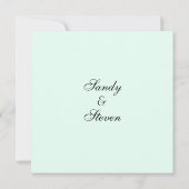 Mint Green Wedding Einladung (Rückseite)