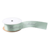 Mint Green Wedding Elegante Kalligrafie-Skript Satinband (Spule)