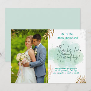 Mint Green Wedding Foto Flat Danke Karte