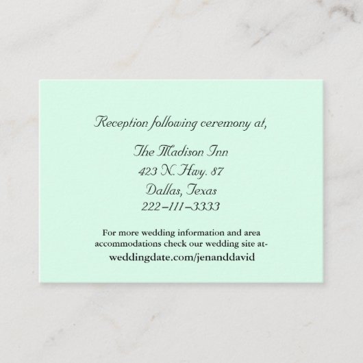 Mint Green Wedding Karten (Vorderseite)