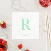 Mint Green Wedding Monogram Modern Serviette (Beispiel)
