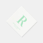 Mint Green Wedding Monogram Modern Serviette (Ecke)
