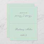 Mint Green Wedding Platzkarte - Gast Name (Vorne/Hinten)