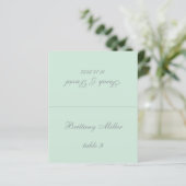 Mint Green Wedding Platzkarte - Gast Name (Stehend Vorderseite)