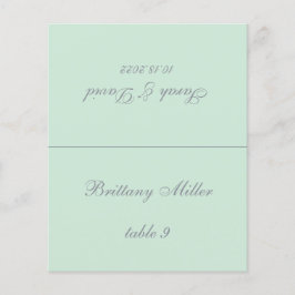 Mint Green Wedding Platzkarte - Gast Name