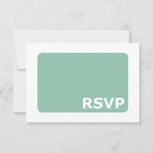 Mint Green Wedding RSVP Karte (Vorderseite)