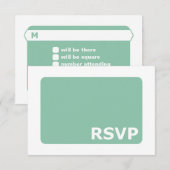 Mint Green Wedding RSVP Karte (Vorne/Hinten)