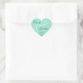 Mint Green Wedding Umschlag Aufkleber Bride Groom  (Tasche)
