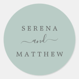 Mint Green Wedding Umschlag Aufklebers Runder Aufkleber