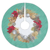 Mint Green Weihnachtskranz Polyester Weihnachtsbaumdecke (Vorderseite)