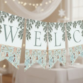 Mint Green Welcome Baby Winter Baby Dusche Wimpelkette