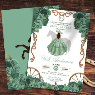 Mint Green Western Charra Quinceañera Einladung