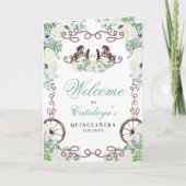 Mint Green Western Charro Quinceañera Programm (Vorderseite)