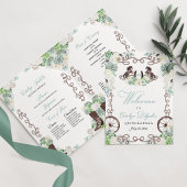 Mint Green Western Charro Quinceañera Programm