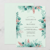 Mint Green Whimsical Spring Wedding Einladung (Vorne/Hinten)