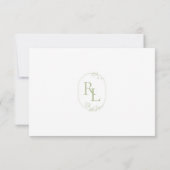 Mint Green & White Floral Monogram QR Wedding RSVP (Rückseite)