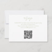 Mint Green & White Floral Monogram QR Wedding RSVP Karte (Vorderseite)