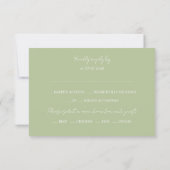 Mint Green & White Floral Monogram Wedding RSVP Karte (Rückseite)