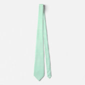 Mint Green & White Gingham Pattern Neck Tie Krawatte (Vorderseite)