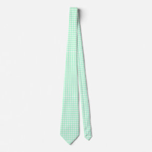 Mint Green & White Gingham Pattern Neck Tie Krawatte