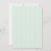 Mint Green White Herringbone Hochzeitseinladung Einladung (Rückseite)