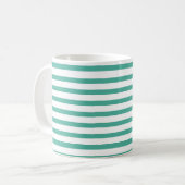 mint green & white stripes kaffeetasse (Vorderseite Links)