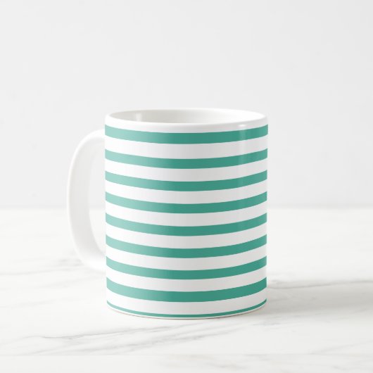 mint green & white stripes kaffeetasse (Vorderseite Links)