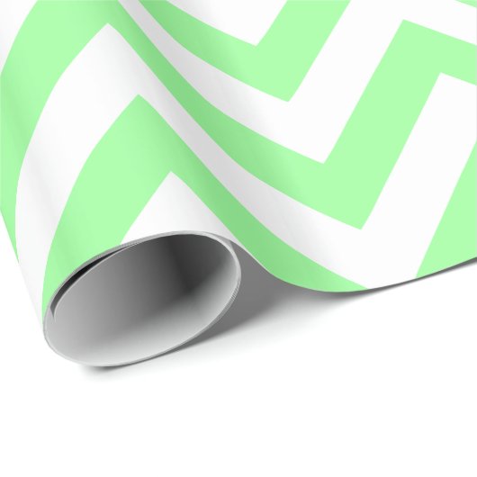 Mint Green White XL Zickzack ZigZag Muster Geschenkpapier (Rolleneckpunkt)