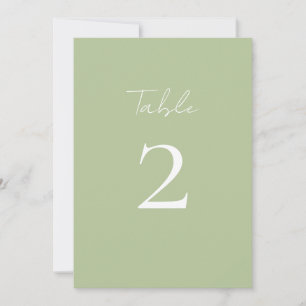 Mint Green & Whitel Script Wedding Tischnummer