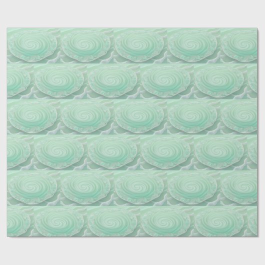 Mint Green Wirbel Geschenkpapier (Flach)
