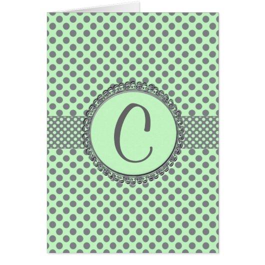 Mint Green With Grey Polka Dots-Monogram STaylor (Vorne)
