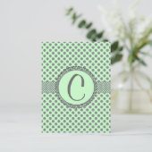 Mint Green With Grey Polka Dots-Monogram STaylor Postkarte (Stehend Vorderseite)