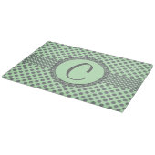 Mint Green With Grey Polka Dots-Monogram STaylor Schneidebrett (Ecke)