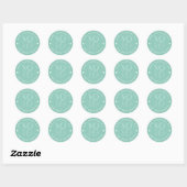 Mint Green XOXO Personalisierter Valentinstag Runder Aufkleber (Blatt)