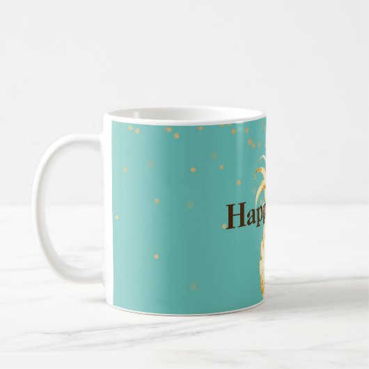 Mint Green Yellow Gold Ananas Kaffeetasse (Links)