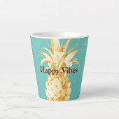 Mint Green Yellow Gold Ananas Milchtasse (Vorderseite)