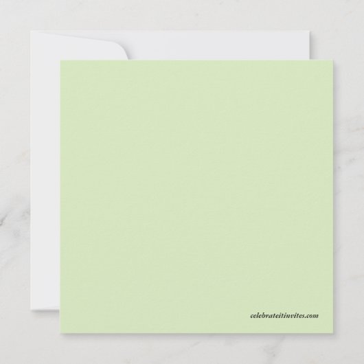 Mint Green Zebra Neutral Baby Dusche Einladung (Rückseite)