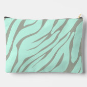 Mint Green Zebra Stripes Muster Zubehörtasche (Rückseite)