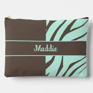 Mint Green Zebra Stripes Muster Zubehörtasche