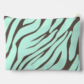 Mint Green Zebra Stripes Muster Zubehörtasche (Rückseite)