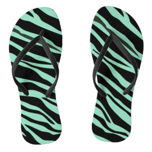 Mint Green Zebra Striping Badesandalen