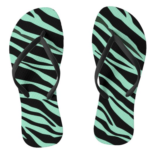 Mint Green Zebra Striping Badesandalen (Fußbett)