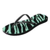 Mint Green Zebra Striping Badesandalen (Schrägansicht)