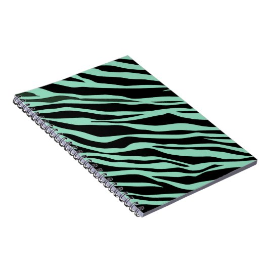 Mint Green Zebra Striping Notizblock (Rechte Seite)