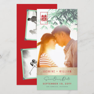 Mint Green Zen Bamboo Verlasse Foto chinesische Ho Save The Date