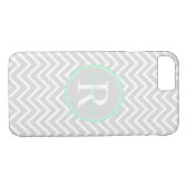 Mint Green Zickzack Monogram Karel da Case-Mate iPhone Hülle (Rückseite (Horizontal))