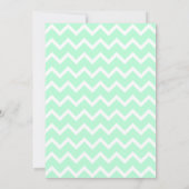 Mint Green Zigzag mit Custom Monogram. Einladung (Rückseite)