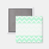 Mint Green Zigzag Zickzack Streifen. Magnet (Vorderseite/Rückseite)