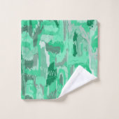 Mint Greenery Abstrakt Badhandtuch Set (Waschlappen)